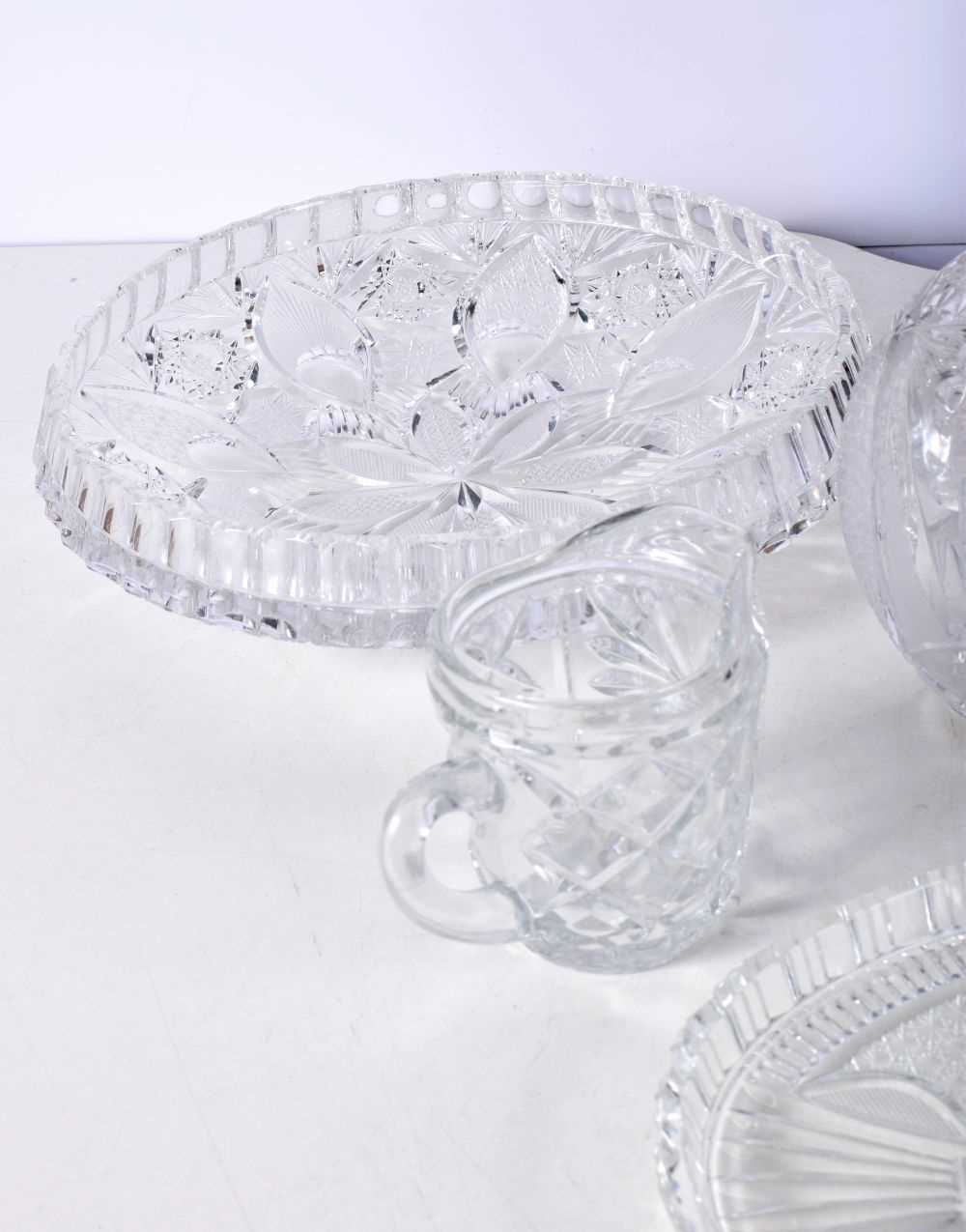 A collection of lead crystal glass items together with a Bohemian overlay glass vase largest 26cm - Image 3 of 8