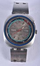 A Seiko Bell Matic 17 Jewel Stainless Steel Watch. Dial 4.1cm incl crown, running