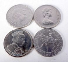 Two Commemorative Five Pound Coins together with Two Commemorative Coins (4)