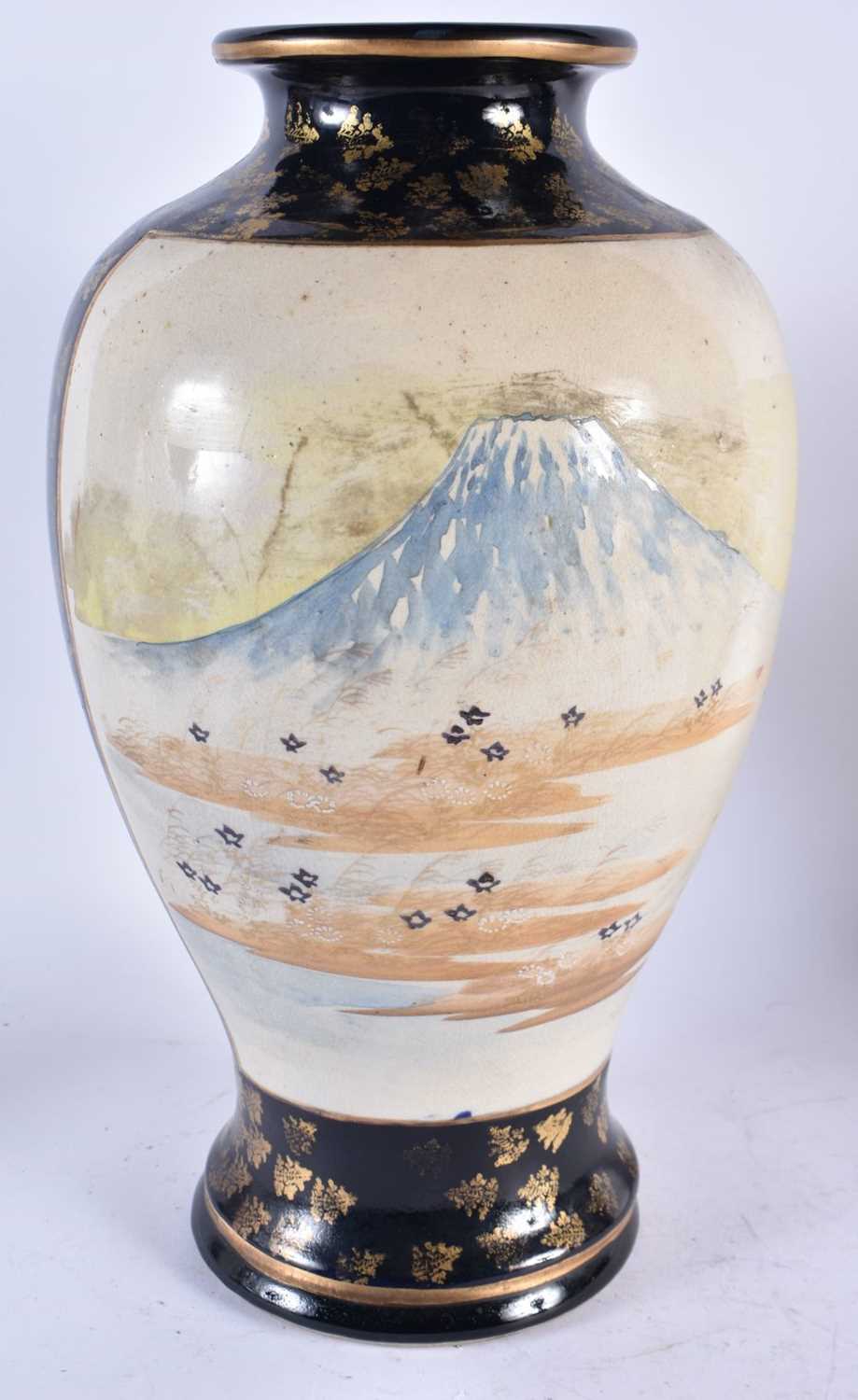 TWO LARGE 19TH CENTURY JAPANESE MEIJI PERIOD SATSUMA VASES. Largest 38 cm high. (2) - Image 4 of 8