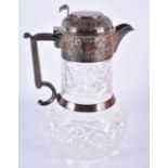 A Victorian Silver Mounted Claret Jug by William & George Sissons. Hallmarked Sheffield 1900. 22cm x