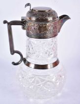 A Victorian Silver Mounted Claret Jug by William & George Sissons. Hallmarked Sheffield 1900. 22cm x