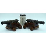 A pair of Desk cannons 8 x 19 cm (2).