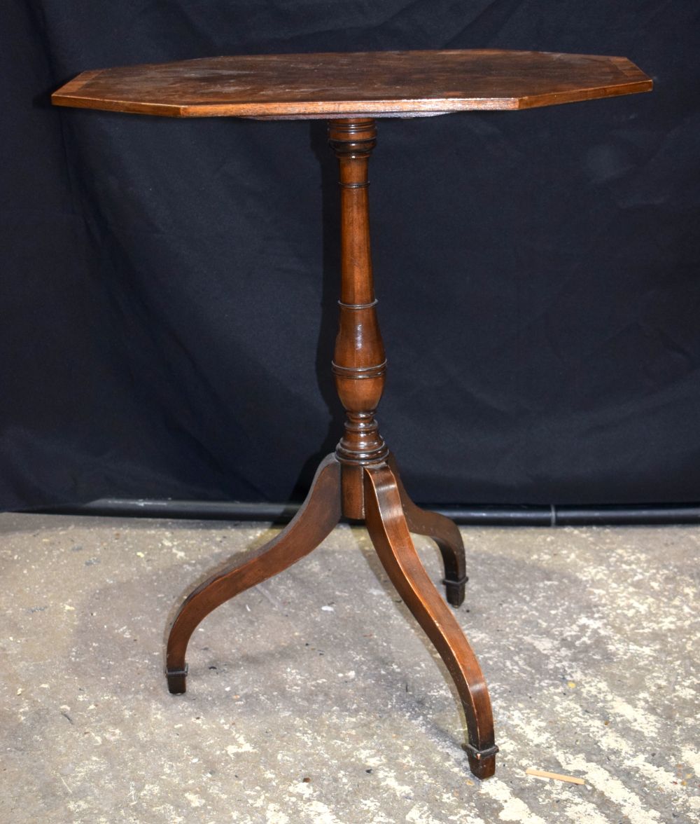 A mahogany and Burr wood tilt top side table 71 x 59 x 39 cm.