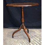 A mahogany and Burr wood tilt top side table 71 x 59 x 39 cm.