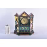 A LARGE EARLY 20TH CENTURY FOLEY INTARSIO CARPE DIEM POTTERY CLOCK C1900 designed by Frederick