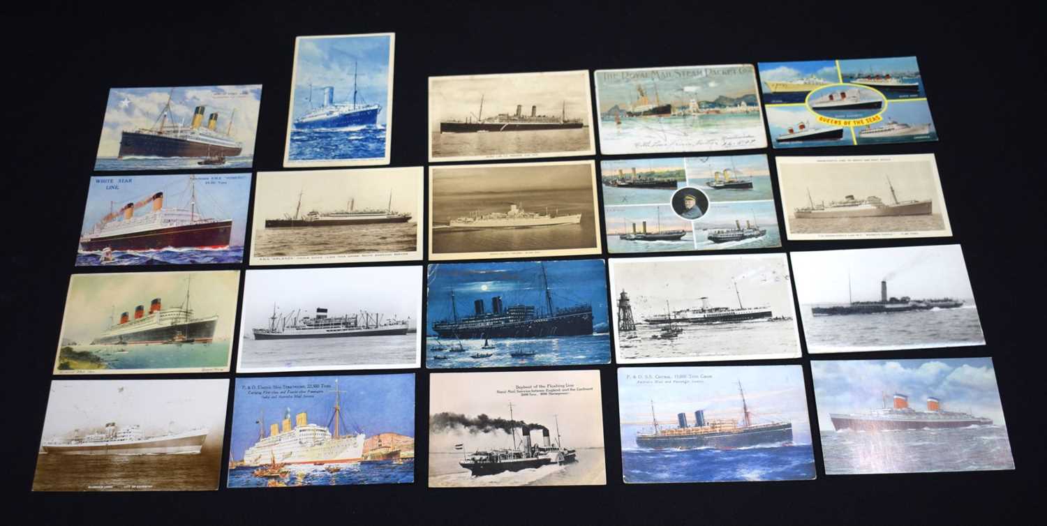 A good quality postcard album Cruise liners, Merchant ships, White star line, Orient line etc (72) - Image 3 of 34