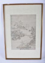 After Fang Xun (1736-1799) Watercolour, Landscape. 54 cm x 34 cm.