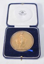 A Mappin & Webb Horticultural Silver Gilt Medal in original fitted casel. Hallmarked Birmingham