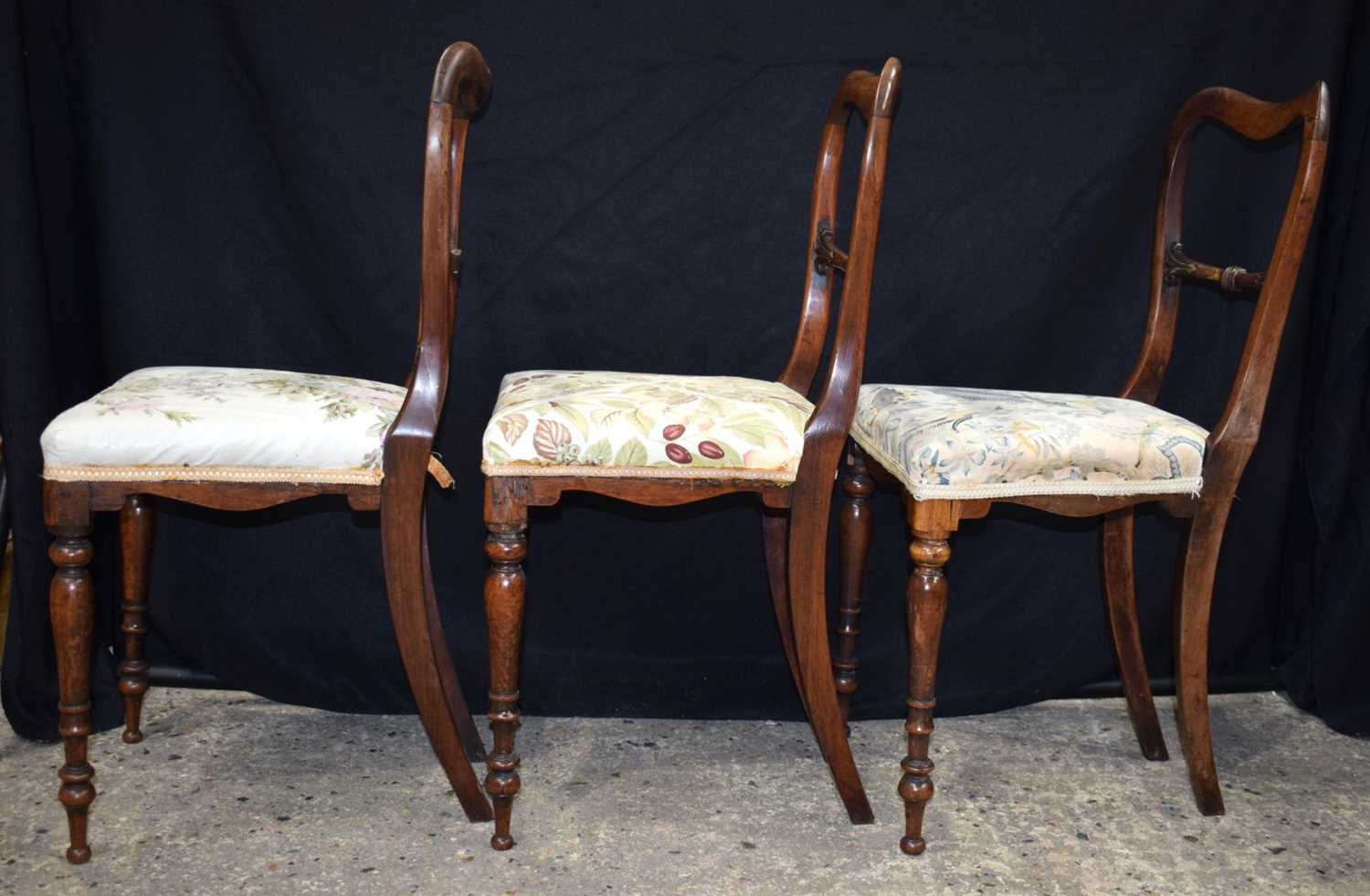 Three antique upholstered chairs 84 cm.(3) - Image 4 of 10