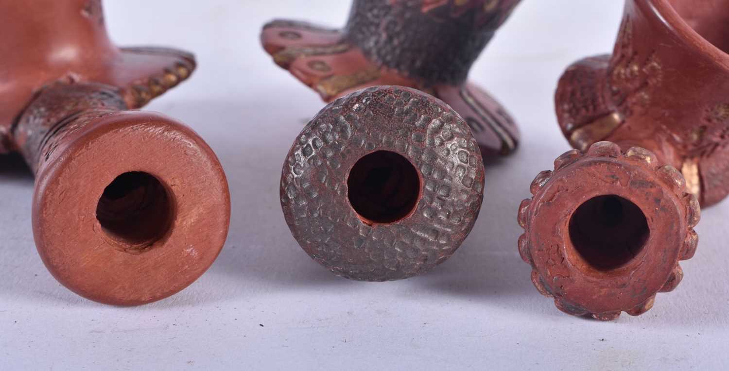 THREE TURKISH OTTOMAN TOPHANE POTTERY PIPES. 10 cm long. (3) - Image 6 of 7