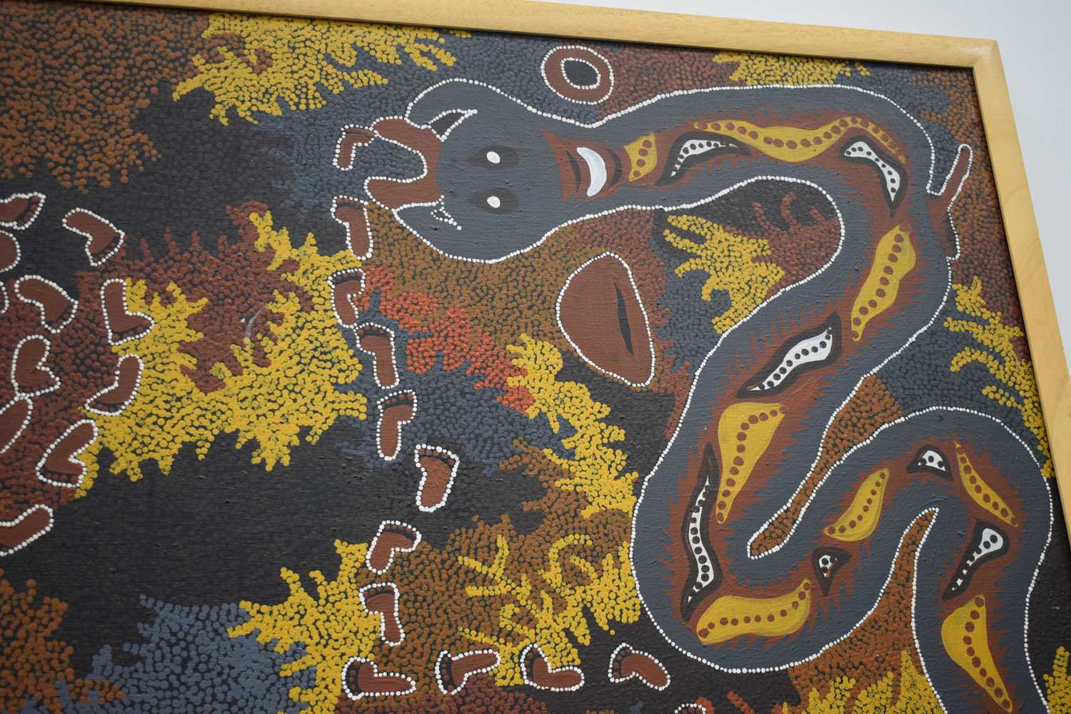 A huge framed Australian Aboriginal Dot art oil on canvas 150 x 147 cm - Image 7 of 20