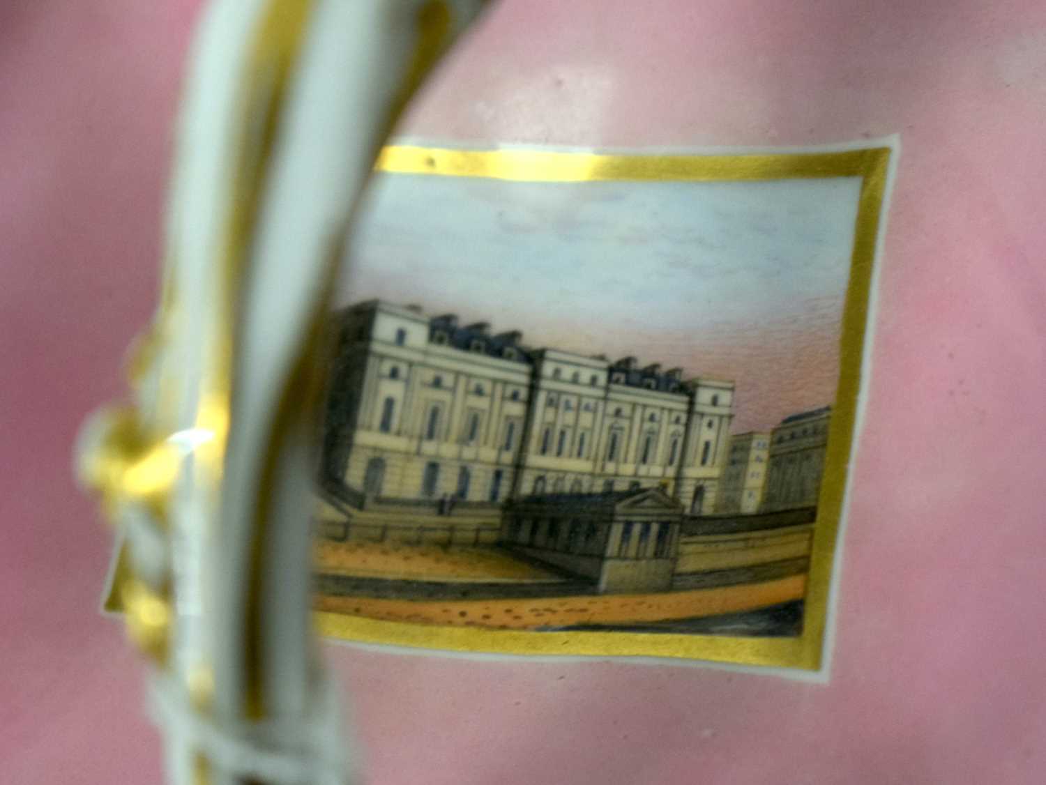 TWO EARLY 19TH CENTURY DOE & ROGERS WORCESTER PORCELAIN WARES formed as an inkwell and pink - Image 6 of 15