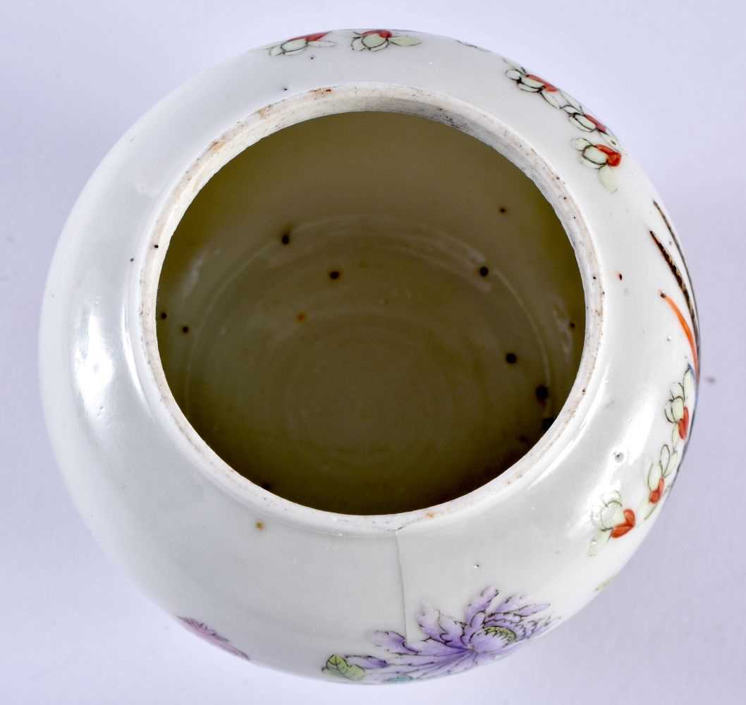 A 19TH CENTURY CHINESE FAMILLE ROSE PORCELAIN BRUSH WASHER Tongzhi mark and period. 8 cm x 6 cm. - Image 5 of 6