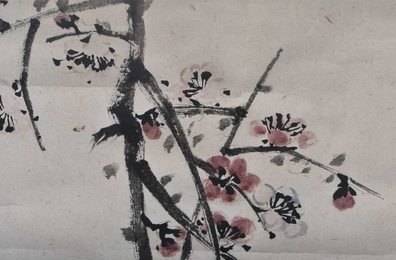 Attributed to Wu Chang Shuo (1844-1927) Watercolour, Flowering branches. 114 cm x 44 cm. - Image 3 of 22