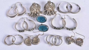 Ten Pairs of Silver Earrings (10)