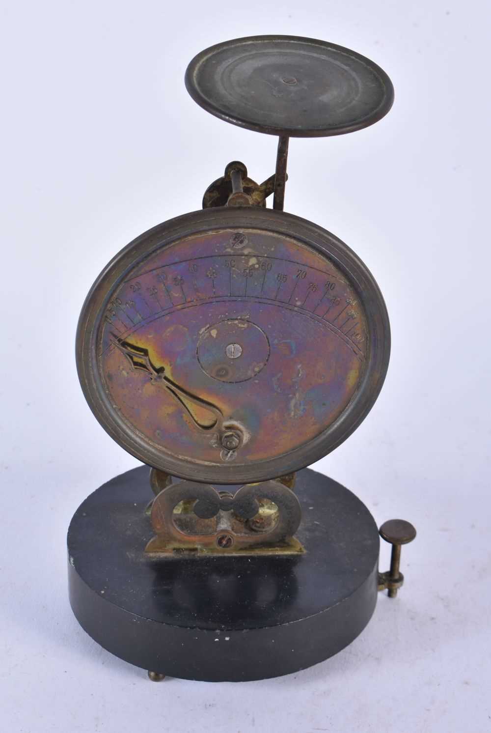 A Vintage Postal Scales with a Marble Base. 20cm x 10cm