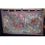 A Hines of Oxford French wall hanging Tapestry "The legend of King Arthur " 175 x 100 cm.