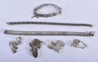 Seven Assorted Silver Bracelets. Various Designs. Stamped 925, longest 19 cm, total weight 67g (7)