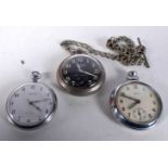 Three Pocket Watches (Smiths - working) (Regus and Westclox - not working). Largest Dial 5.1cm (3)