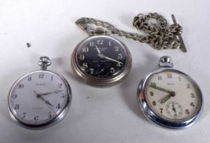 Three Pocket Watches (Smiths - working) (Regus and Westclox - not working). Largest Dial 5.1cm (3)