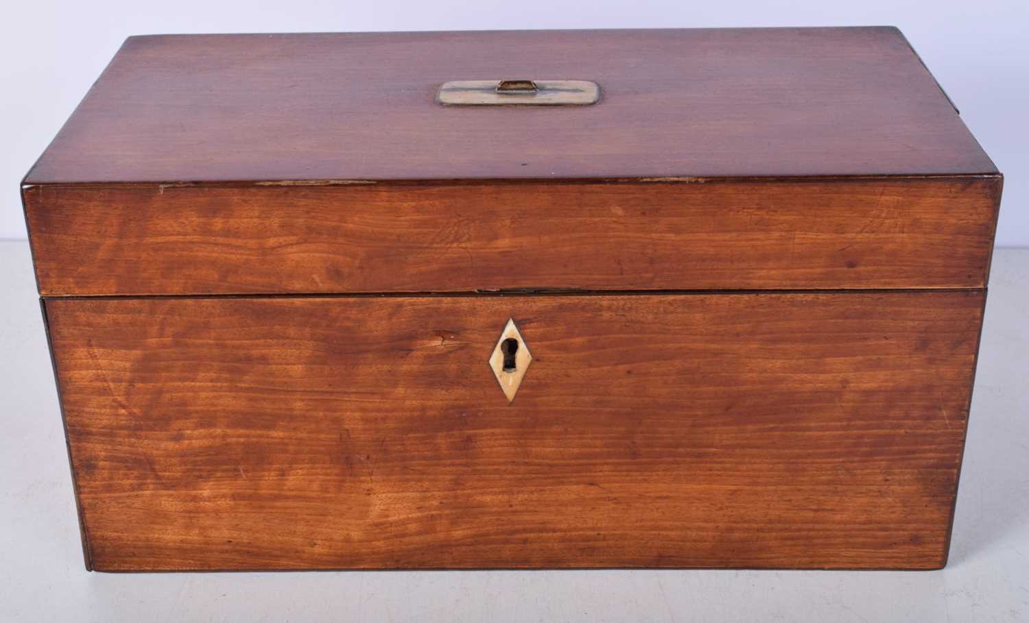 A 19th Century Satinwood tea Caddy with glass insert 15 x 30 x 15 cm . - Image 2 of 8