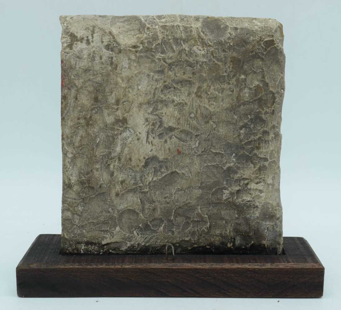 A mounted Egyptian carved Limestone relief 19 x 17 cm. - Image 3 of 6