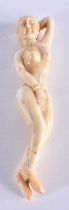 A CHINESE CARVED BONE DOCTORS FIGURE 20th Century. 44 grams. 12.5 cm x 2 cm.