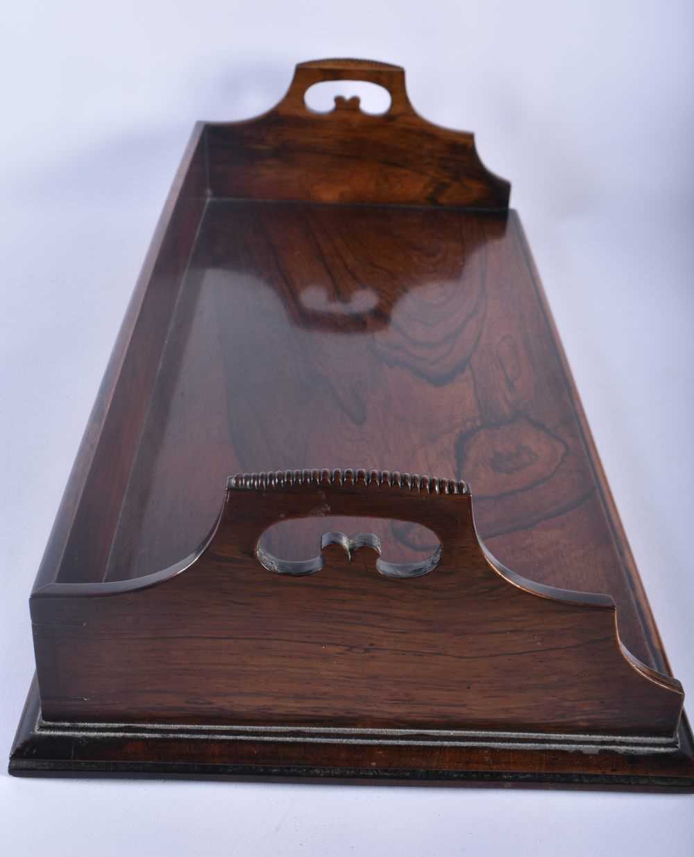 A LOVELY LARGE WILLIAM IV ROSEWOOD LIBRARY BOOK TROUGH of elegant form with ribbed handles. 60 cm - Image 2 of 5