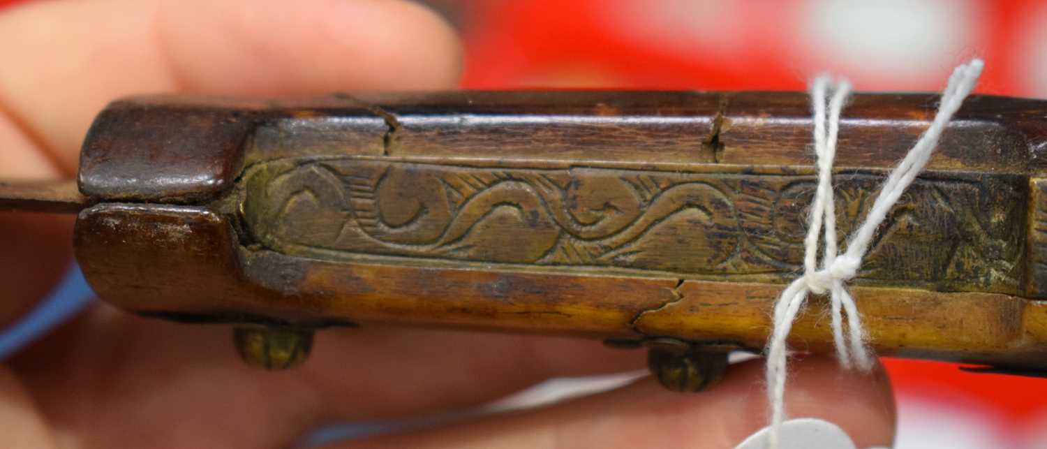 A Caucasian bone handled Kindjal Dagger with leather sheath 28 cm. - Image 14 of 21