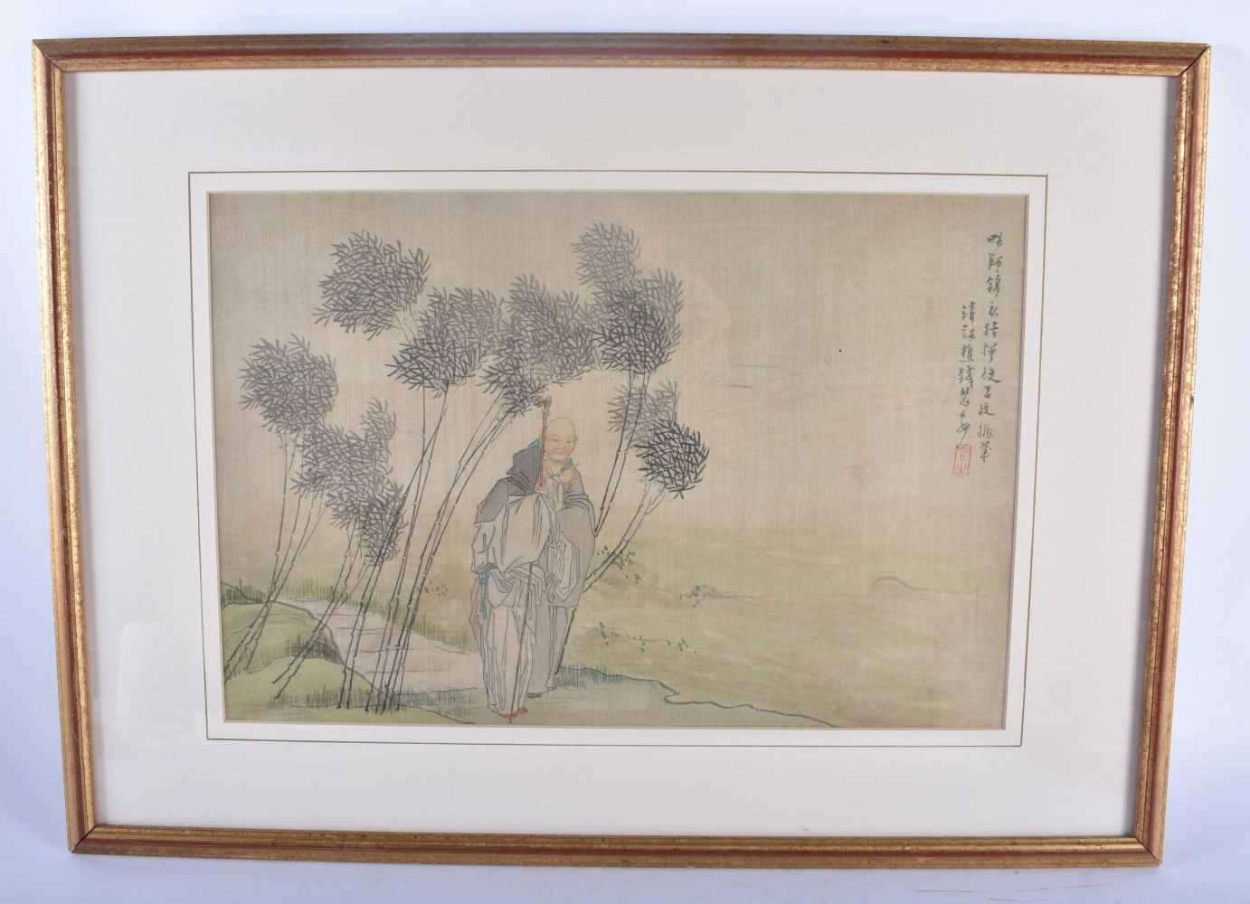 Attributed to Qian Hui'an (1833-1911) 3 x Watercolours, Figures within landscapes. 60 cm x 42 cm. - Image 8 of 38