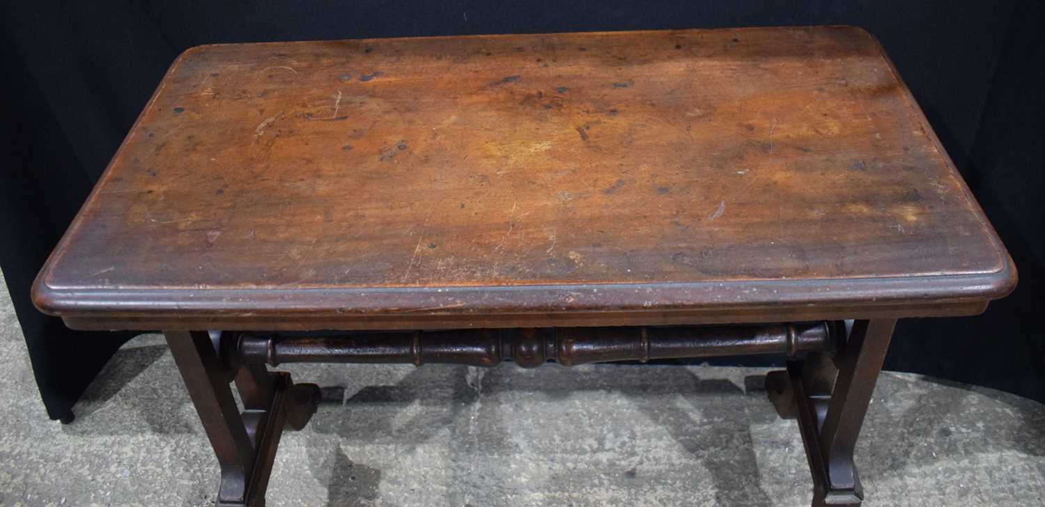 A 19th Century Mahogany side table with spreader on castors 75 x 91 x 48cm. - Image 3 of 10