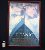 A framed poster on board of the Titanic movie 89 x 63 cm