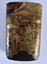 AN EARLY 20TH CENTURY JAPANESE MEIJI PERIOD LACQUERED CASE. 11.25cm x 7 cm.