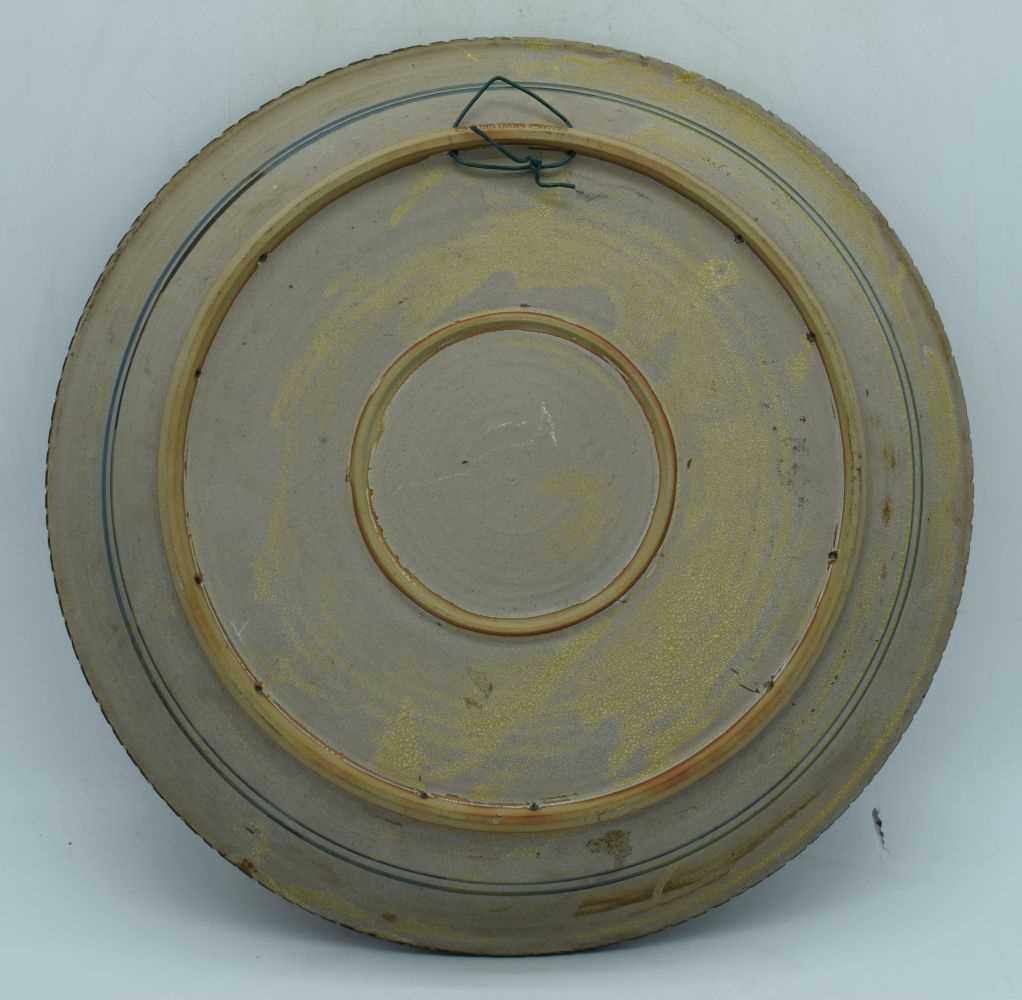 A large Studio pottery Merion dish by John Warren signed to the foot rim 7 x 42 cm - Image 4 of 8