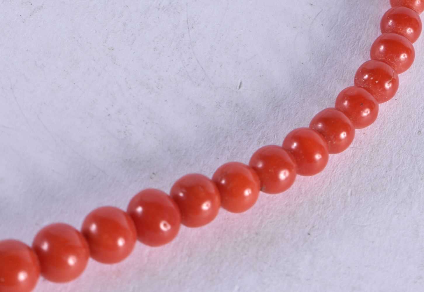 A Blood Coral Bead Necklace. 53cm long, Largest Bead 10mm, weight 28g - Image 4 of 10