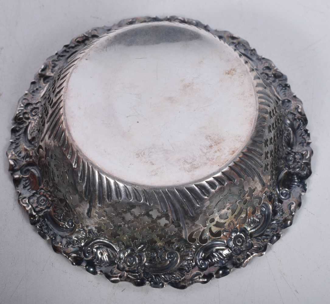 A Victorian Dish with Pierced decoration by Fenton Brothers. Hallmarked Sheffield 1894. 10.9cm x 2.5 - Image 2 of 3