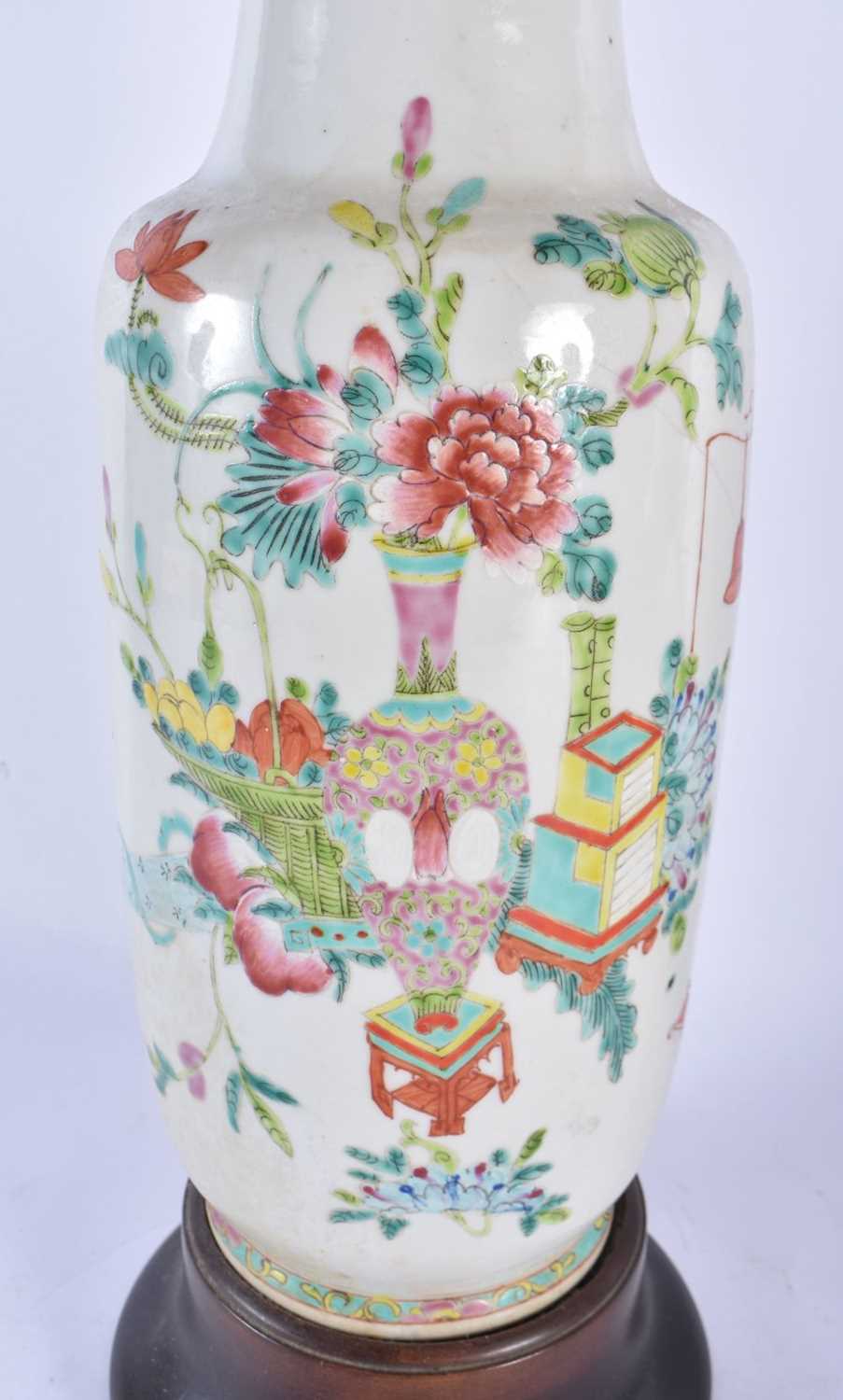 A LATE 19TH CENTURY CHINESE FAMILLE ROSE PORCELAIN LAMP Guangxu. 66 cm high. - Image 2 of 6