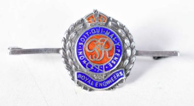 A Silver Royal Engineers Bar Brooch. Stamped Silver, 4.9cm x 2.3 cm, weight 5.6g