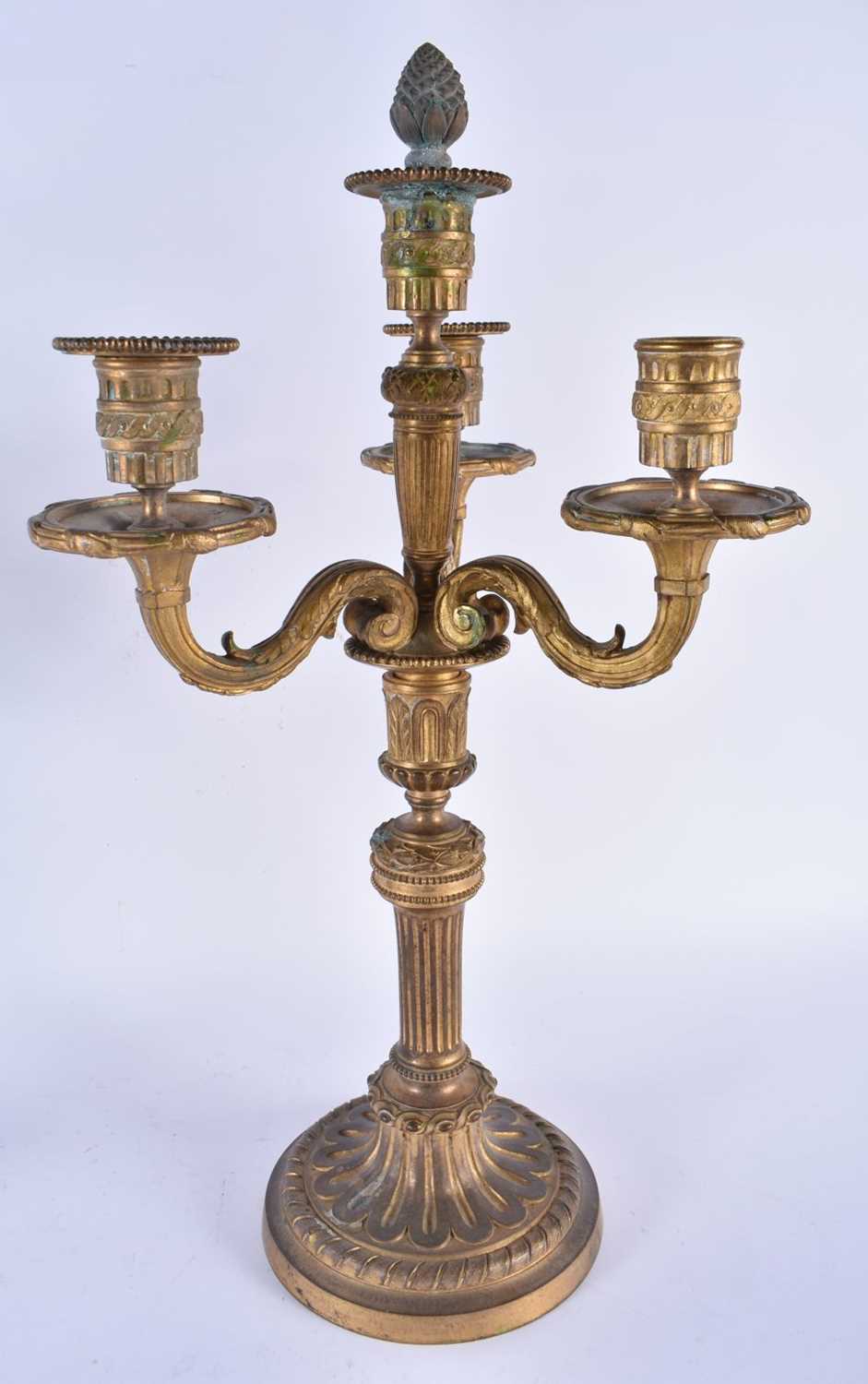 A LARGE PAIR OF 19TH CENTURY FRENCH BRONZE TRIPLE BRANCH CANDELABRA formed with scrolling arms. 45cm - Image 5 of 21