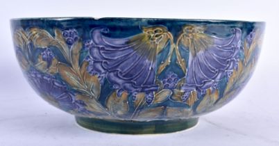 AN EARLY 20TH CENTURY MORRIS WARE HANCOCK & SONS POTTERY BOWL designed by George Cartlidge. 25cm