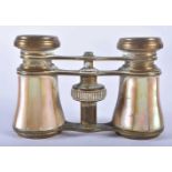 A PAIR OF MOTHER OF PEARL OPERA GLASSES. 9 cm x 9 cm extended.