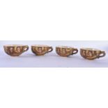 FOUR LATE 19TH CENTURY JAPANESE MEIJI PERIOD SATSUMA CUPS. 9.5 cm wide. (4)