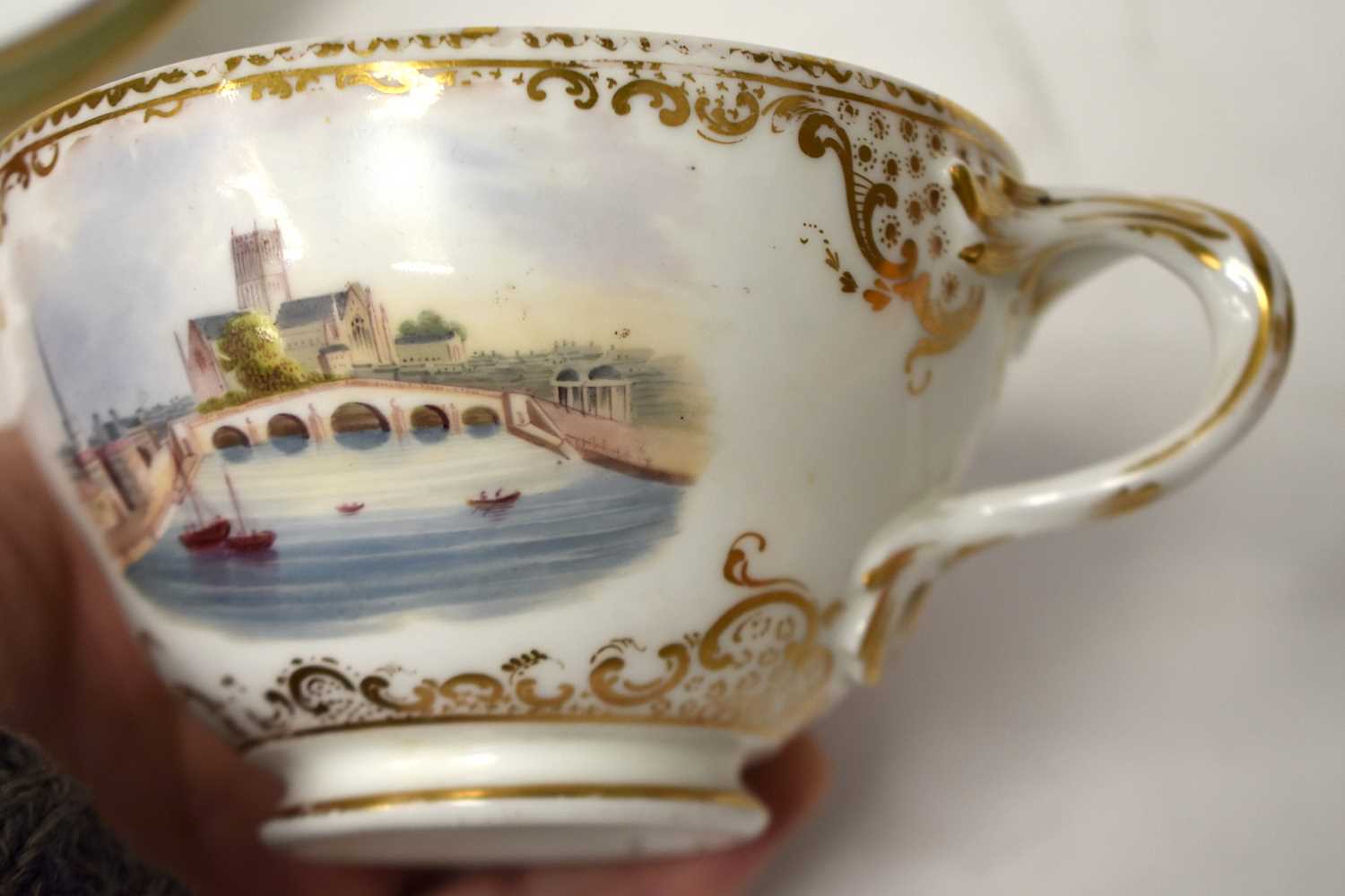 THREE 19TH CENTURY COALPORT SPARKS WORCESTER PORCELAIN CUPS AND SAUCERS painted with landscapes - Image 19 of 39