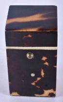 A Georgian Tortoiseshell Lidded Needle Box with Bone fittings. Box 4.9cm x 2.4cm x 2.8 cm