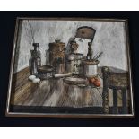 Neil Simone Oil on Board "Farmhouse Kitchen 46 x 54 cm