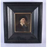 An Oil on Board (possibly Dutch) of a Man Smoking a Clay Pipe. Unsigned. Oil 12.5cm x 16cm