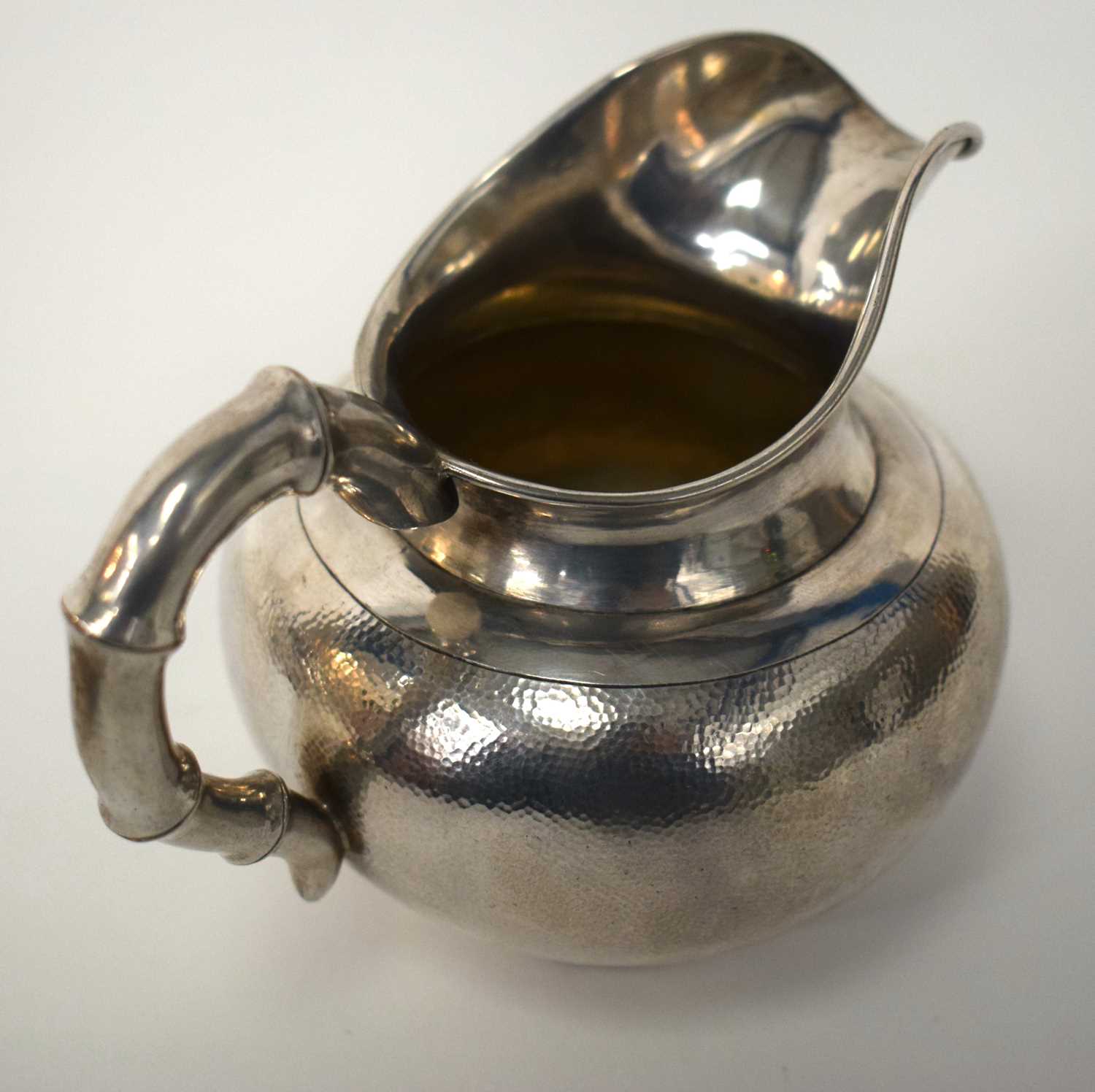 A LOVELY 19TH CENTURY CHINESE HAMMERED SILVER THREE PIECE SILVER TEASET by Hung Chong & Co, together - Image 28 of 30