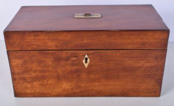 A 19th Century Satinwood tea Caddy with glass insert 15 x 30 x 15 cm .