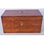 A 19th Century Satinwood tea Caddy with glass insert 15 x 30 x 15 cm .